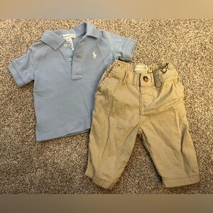 Polo Ralph Lauren Polo Shirts and Little Planet Khaki Pants, 3 months